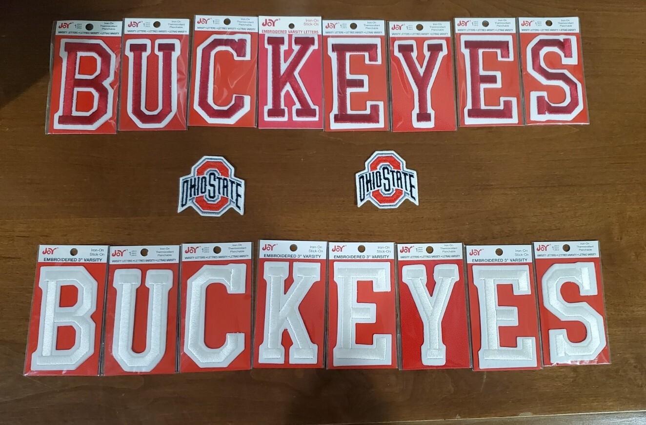 Ohio State Buckeyes Iron On/stick On Jersey Logo 2in & Letters 3in | eBay