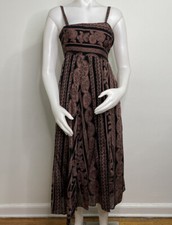Vanessa Virginia Anthropologie Black Pink Floral Maxi Sun Dress Sz 2