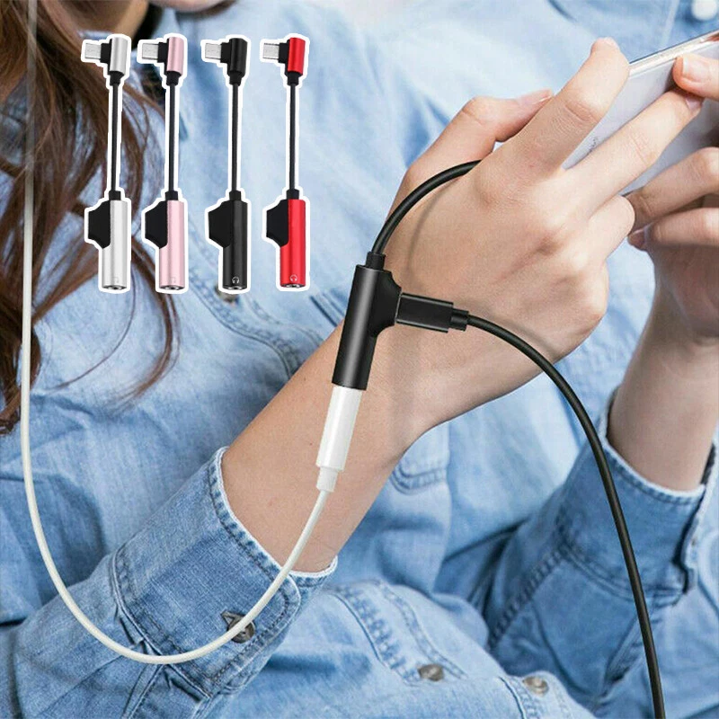 Type-C To 3.5mm And Charger 2 In 1 Headphone AUX Audio Jack USB C Cable Adapter↖ - Image 3 of 4