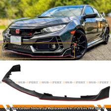 OE STYLE TEXTURED FRONT BUMPER LIP REPLACEMENT FOR 17-21 HONDA CIVIC TYPE-R FK8