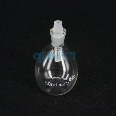 50ml Glass Specific Gravity Bottle Pycnometer Class A Science Labware Medical #T