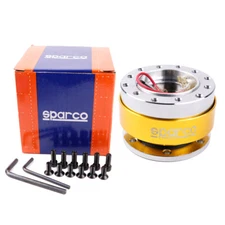 SPARCO Style Gold Car Quick Release Hub Snap off Steering Wheel Boss Kit