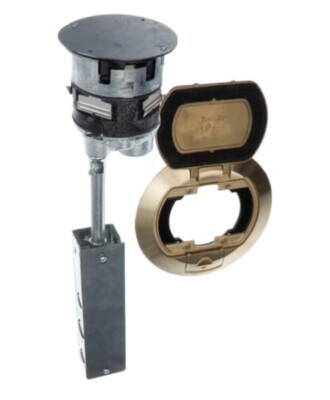 T&B, STEEL-CITY FPT4-4P-4C-TBRS 4X4 POKE-THRU 4 PWR 4 COM BRASS COVER