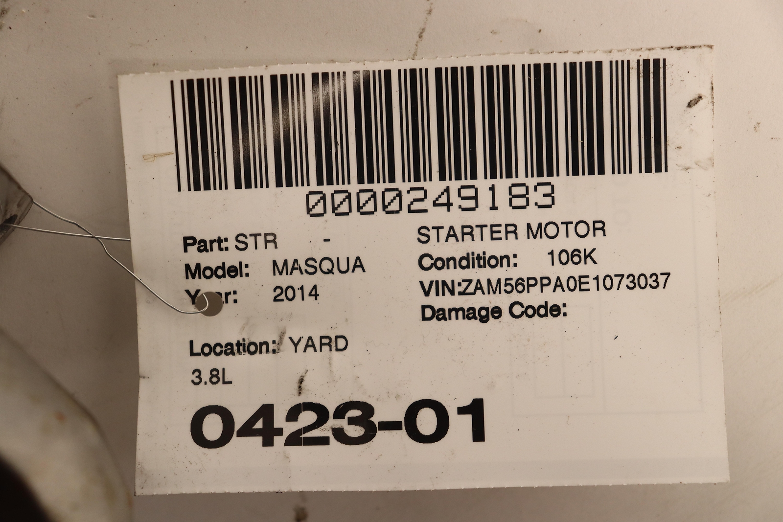 2014-2016 MASERATI QUATTROPORTE 3.8L ENGINE STARTER MOTOR DENSO 12V OEM