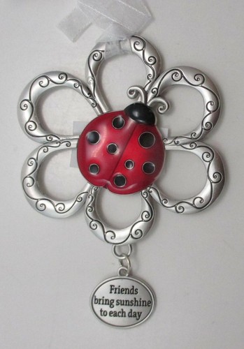 W4 Friends bring sunshine each day LOVING LITTLE LADYBUGS ORNAMENT ganz ladybug - Picture 2 of 10