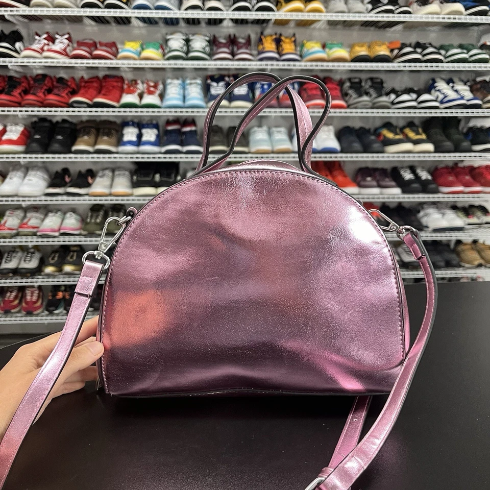 BCBGeneration Pink Metallic Lola Satchel Crossbody Handbag - Image 4 of 4