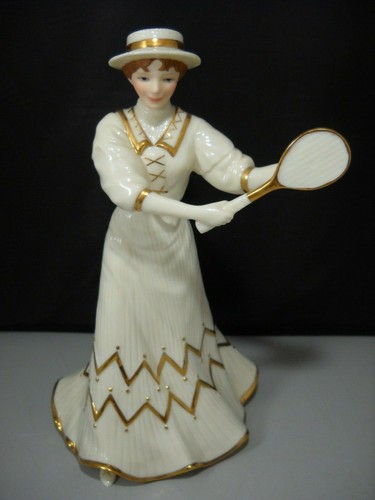 Lenox Victorian Lady of Fashions Tennis At Traymore 24KT Gold COA NO Box - Picture 3 of 11