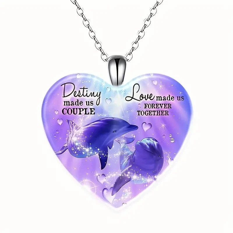 Dolphin cheap heart necklace