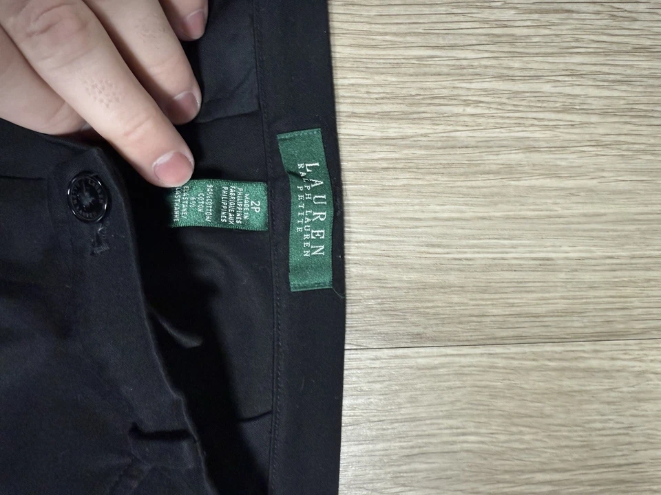 Calça social Lauren by Ralph Lauren feminina preta tamanho 2p perna reta carreira - Imagem 4 de 4