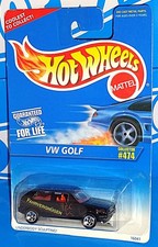 Hot Wheels 1996 Mainline Release #474 VW Golf Black w/ Fahrvergnugen Tampos WSPs