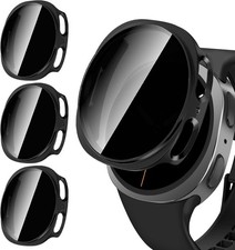 3-Pack Privacy Case for Samsung Galaxy Watch 8 44mm, Ultra-Thin Tempered Glass