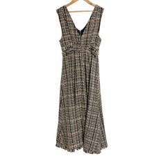AND COUTURE Tweed Sleeveless Dress, Size 38, Brown, 09-2225100529 Women USED