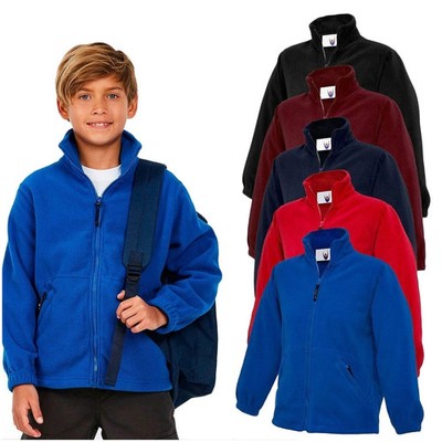 Kinder Micro Fleece Jacke warm atmungsaktiv Reißverschlusstaschen Alter 2-13 (Kaufen Sie 2 für £21)