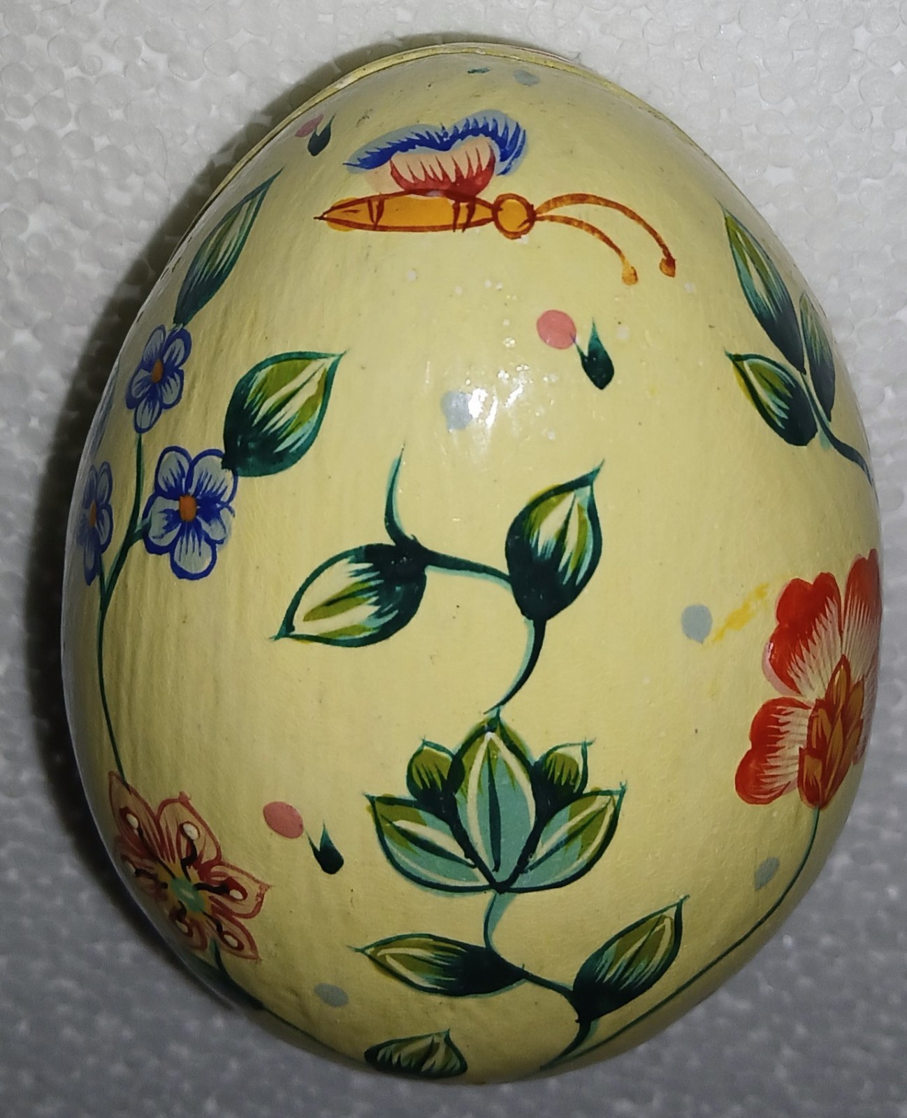 Hand-Painted Lacquered Vintage Kashmiri Paper Mache Trinket Box