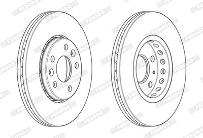 FERODO 2x Bremsscheibe vorne Ø296mm belüftet für Renault Trafic III Kasten FG_