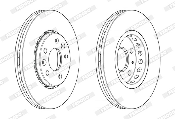 Ferodo 2X Bremsscheibe Vorne Ø296Mm BelüFtet FüR Renault Trafic III Kasten Fg_-image