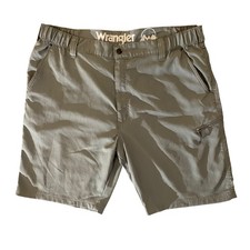 Wrangler Men's Gray Cargo Outdoor Hiking Shorts Elastic Waist Size 40