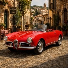 Alfa Romeo Giulietta Spider Ultra-rare Italian Classic Roadster Wall Art Poster