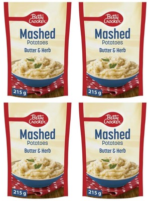 Betty Crocker Mashed Potatoes Butter and Herb, 215g (4 Pack)