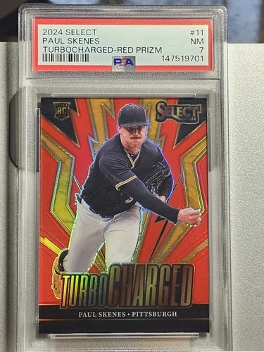 2024 Panini Select - Turbocharged Paul Skenes #11 Red Prizm /99 (RC) PSA 7