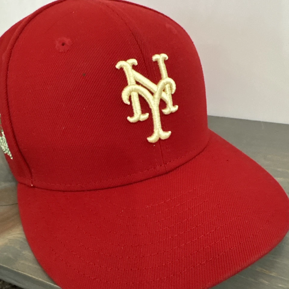 New York Mets New Era State Fruit 59FIFTY Hat 1986 Word Series Patch Size 7 3/8 - Image 2 of 4
