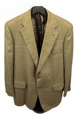 Southwick Brown Tweed Blazer Mens 42R Windowpane Wool USA Made Vintage