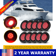 8pcs 2.5 Inch Round Side Marker Clearance Lamp Trailer Truck Light Red 13led 12v 8pcs 2.5 Inch Round Side Marker Clearance Lamp Trailer Truck Light Red 13led 12v