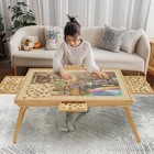 Puzzle Table 1500 Pieces Wooden Puzzle Board with Legs, 34.3”X 26.5” Jigsaw Boar