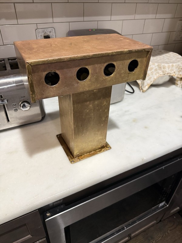Vintage Copper 4 Tap Beer Tower Draft Dispenser Bar Pub Kegerator Tower