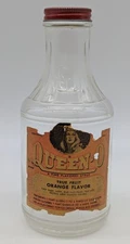 Vtg Queen-O Buffalo NY Orange Flavor Paper Label Soda Syrup Bottle Coin Bank