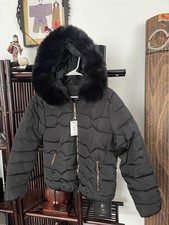 Unbranded Women  s Quilted Puffer Jacket NWT Black Medium Full Zip Hooded