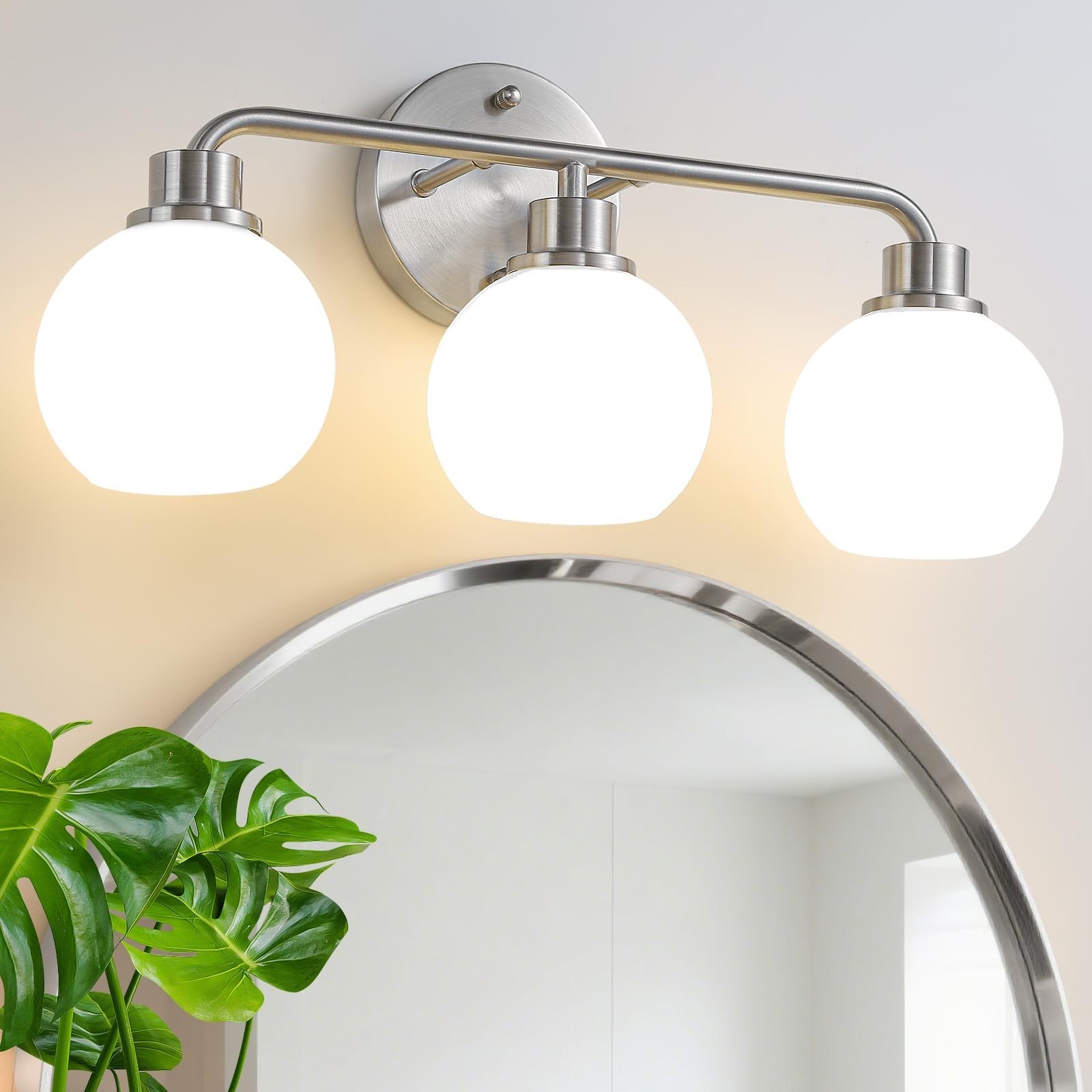 Bathroom Light Fixtures Brushed Nickel Vanity Light 3 Light Wall Sconces Ligh...