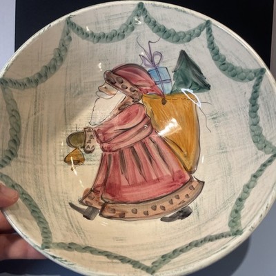 ZRIKE Yuletide 12  Large Pasta /Salad/ Serving Bowl Made In Italy Mint Condition