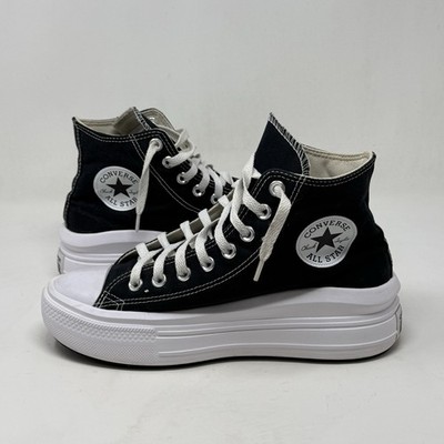 Converse All Star Chuck Move High Shoes Womens 9 Black Chunky Platform Sneakers
