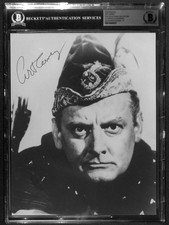 Art Carney Batman Signed 8x10 Photograph Beckett Encapsulated