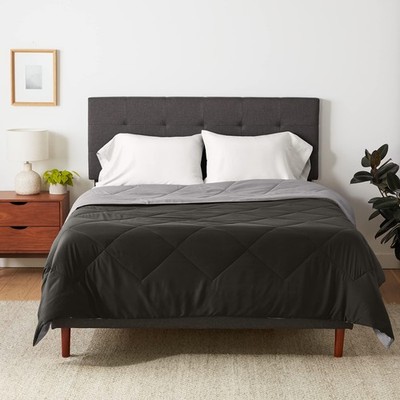 Amazon Basics Wendebettdecke ohne Bezug, Maschine 220x240 cm, grau/schwarz 