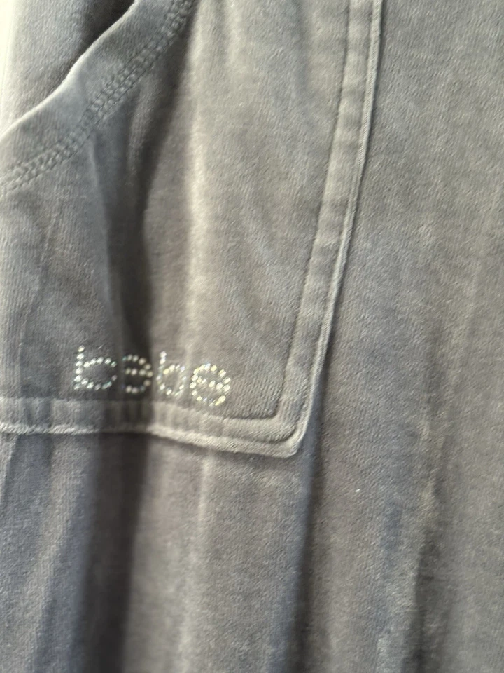 Pantalones de terciopelo gris L para mujer Y2K Bebe Foto 2 de 4