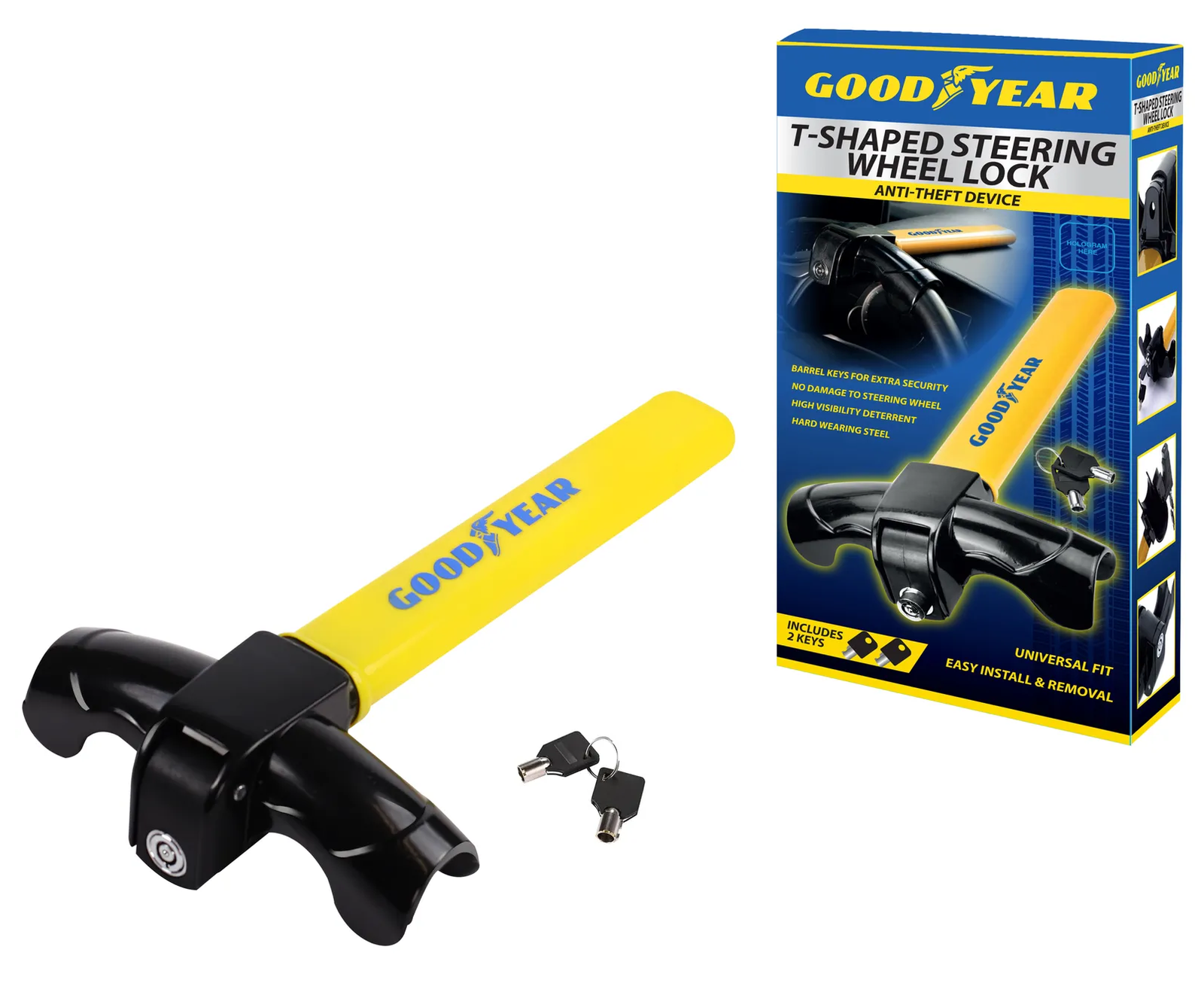 Seat Belt Lock Steering Wheel Lock Car Security Anti-Theft Device Yellow & Black - Image 16