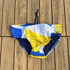 Speedo Men Sapphire blue gold team Endurance swim Brief Swimwear size 30