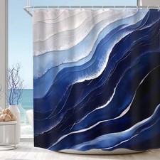 Blue Beach Ocean Shower Curtain 72" x 72" - 72"W x 72"L Pack of 1 C1-blue