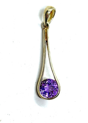 Sterling Silber Amethyst Tropfen Anhänger