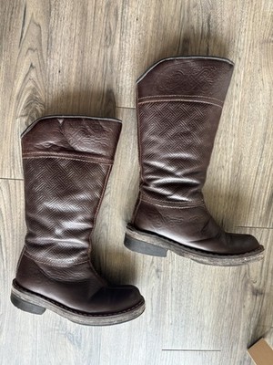 Mongolian Handcrafted Women's Size 9 Fur Lined Leather Boots   Pre Owned