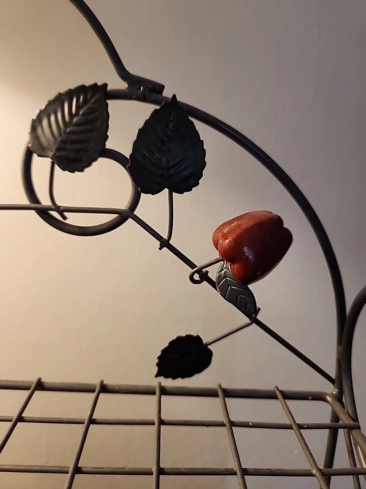 De colección Shabby Chic Rústico Hierro Forjado Metal Pared Cocina Plegable Estante Fruta Foto 2 de 4