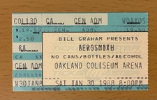 1988 AEROSMITH / DOKKEN BACK FOR THE ATTACK TOUR OAKLAND CONCERT TICKET STUB