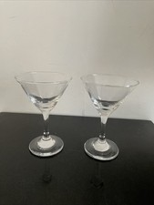 Pair of Martini Glasses Plain and Simple Nice Weight 5.11 Taller Clear