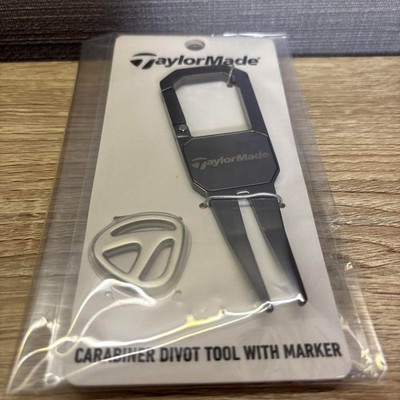 Taylormade Golf Fork Divot Tool CARABINER w/ Ball Marker UN102 Silve Japan