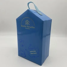 NIB REUTTER PORZELLAN PETER RABBIT CHILD'S TEA SET GERMANY W/BLUE CASE BOX 2002