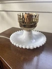 Vintage Cottagecore Corded Lamp Hobnail Milkglass Milk Glass Base Only 3” Fitter
