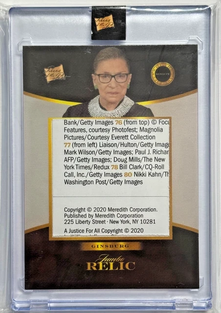 2025 Pieces Of The Past Royalty RUTH BADER GINSBURG Jumbo Book Relic