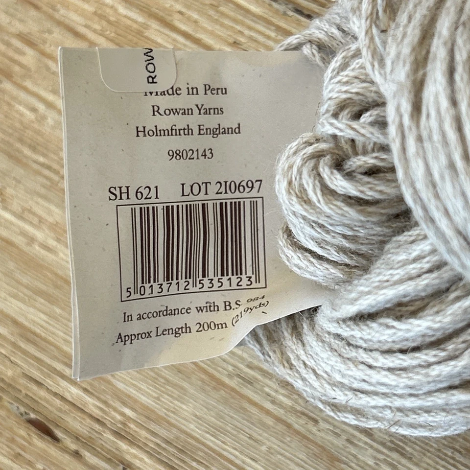 Rowan Creative Linen Yarn Shade 621 Natural 100g/ 219 yds  Linen Cotton Blend - Image 3 of 3